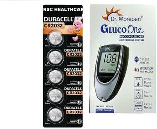 rsc healthcare Dr. Morepen Glucometer with DURACELL CR 2032 COIN CELL ( Pack Of 5) Glucometer