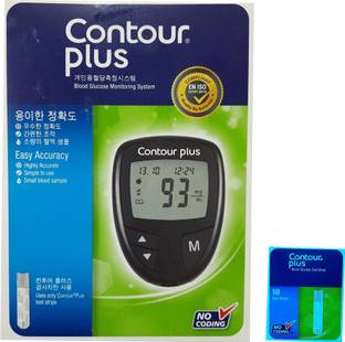 CONTOUR PLUS Glucometer with free 10 strips ( STRIPS MADE IN JAPAN ) EN ISO 15197:2015 COMPLIANT Glucometer