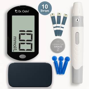 Dr. Odin Digital Glucose Blood Sugar Testing Monitor Kit With 10 Strips And 10 Lancets Glucometer