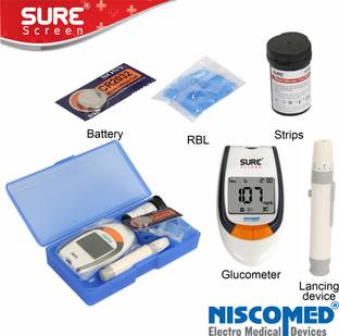 NISCOMED Sure screen for Simple & Accurate Blood Sugar testing with 75 Strips Glucometer