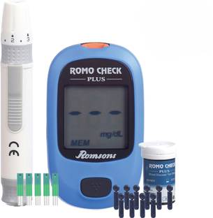 Romsons Romo Check Plus Blood Glucose Meter (Glucometer) Glucometer