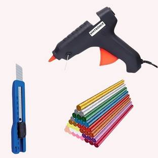 VMTRONIX 40W Hot Glue Gun With 10 Glue Stick & 1 Paper Cutter | For DIY & School Crafts | Standard Temperature Corded Glue Gun