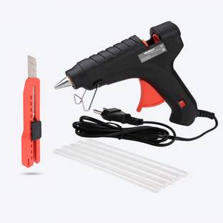 Walkers WKCB158M1 Electric 40W Hot Glue Gun with Cutter Knife, 5Pcs Hot Melt Glue Stick Standard Temperature Corded Glue Gun