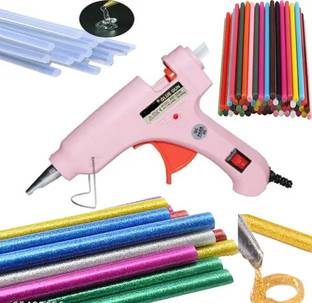 Telxmo Electric 20Watt Mini Glue Gun With 15 Mix Color Glue Sticks 7mm. Standard Temperature Corded Glue Gun