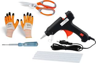 FADMAN GGS5QJH ELECTRONIC GLUE GUN COMBO PACK WITH TESTER, SCISSOR & GLOVES Standard Temperature Corded Glue Gun
