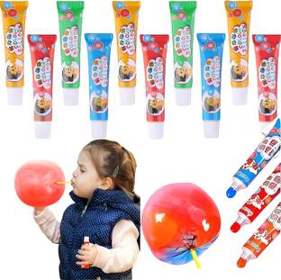 WIPSOR 6 Pcs Blow Plastic Bubbles Toys Large Bubble Balloons Kids Glue
