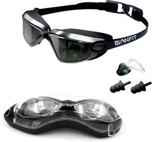 BIONFIT Mirrored Wide-Vision Anti-Fog Swimming Goggles with UV Protection, Men & Women Swimming Goggles