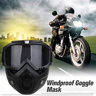 BXtremeZ Protective Goggles with detachable Mask, Anti UV for Motorcycle, cycling Anti Scratch Open Face Windproof Dirt Shield Adjustable Strap Goggle Mask Welding  Safety Goggle