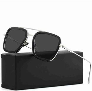 Royal Son Men's Sunglasses - Square Tony Stark/Iron Man Style, UV400 Protection, Metal Frame & Lens - Fashion Sun Glasses For Driving & Outdoor