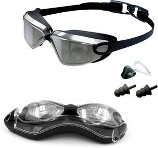 BIONFIT Mirrored Wide-Vision Anti-Fog Swimming Goggles with UV Protection, Men & Women Swimming Goggles