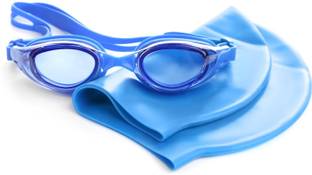 KRESHU Swimming Cap and Goggles for Men Women Anti Fog UV Protected High Elasticated Swimming Cap