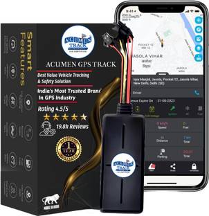 Acumen Track UC 600(SOS, Panic Button & Microphone) GPS Tracker for Car Bike Suv & Truck with Inbuilt Battery Engine Cut Off GPS Device
