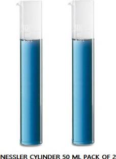 GVSSCO Nessler Cylinder 50 ML Borosillicate Pack of 2 Borosilicate Glass Graduated Cylinder