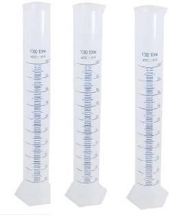 Apex Labs Measuring Cylinder 1000 ml (Hexagonal) Pack of 3 PP (Polypropylene) Graduated Cylinder