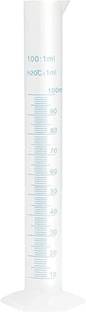OCTA 100ML Transparent Plastic Graduated Cylinder for Laboratory Testing (Pack of 1) PP (Polypropylene) Graduated Cylinder