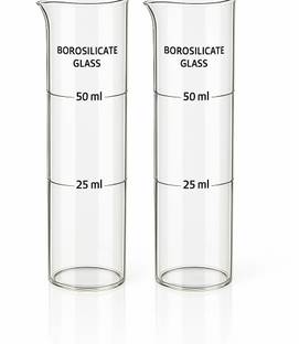Apex Labs Nessler Cylinder 50 ML Borosillicate Pack of 2 Glass Graduated Cylinder