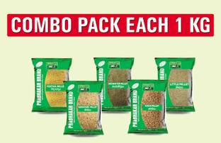 Prabhakar Brand Foxtail Millet ,Little Millet, Barnyard Millet,Kodo Millet,Browntop Millet Combo Mixed Millet