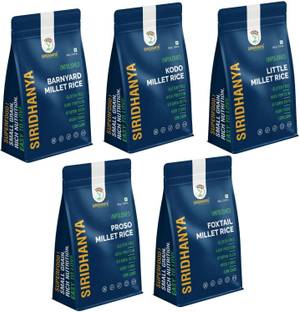 SIRIDHANYA Unpolished and organic millets pack of 5, each millet Gwt.500g with Pouch, Mixed Millet