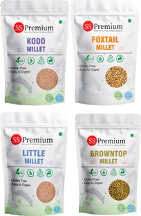 SS PREMIUM Millet Combo (Foxtail, Kodo, Little, Browntop) 4kg (1kg x 4 Packs) -100% Natural Mixed Millet