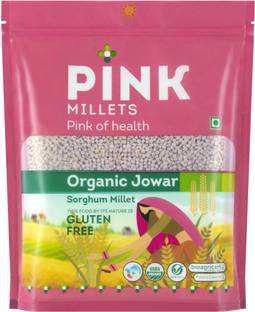 Pink Millets Organic Whole Jowar Millet - 1kg Unpolished Sorghum Millet High in Fibre Jowar