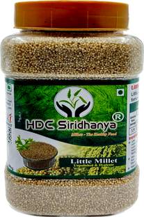 HDC SIRIDHANYA (Unpolished & Organic) Natural Grains Little Millets (1kg Per Pack) Pack Of 1 Little Millet