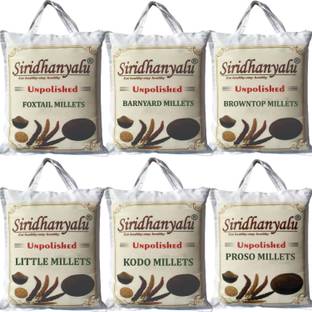 siridhanyalu Kodo,Browntop,Foxtail,Proso,Barnyard & Little High Fiber Unpolished Mixed Millet