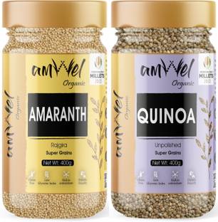 Amwel Combo of Amaranth Seeds + Quinoa Seeds (Super Grain|High Fiber) Pack of Two=800g Quinoa