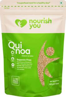 Nourish You White Quinoa for Weight Loss Mgmt., Glutten Free, High Protein & Fibre (500g) Quinoa