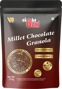 8AM Millet Chocolate Granola, 20 % Dry Fruits, Nuts & Seeds Rich In Protein & Fiber| Mixed Millet