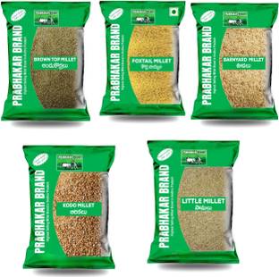 Prabhakar Brand Foxtail Millet ,Little Millet, Barnyard Millet,Kodo Millet,Browntop Millet Combo Jowar