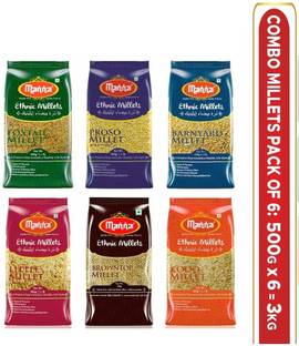 Manna Unpolished Millets Combo With Brown Top | Unpolished Milllet 3kg Mixed Millet