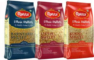 Manna Millets 1.5kg - Natural Grains Combo Pack of 3 | Kodo 500g, Barnyard 500g, Little 500g | Nutrient Powerhouse, High Protein & 100% More Fibre Than Rice Mixed Millet