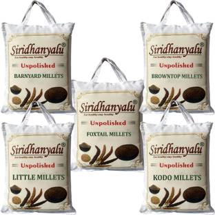 siridhanyalu Unpolished and Organic Kodo, Little, Barnyard, Foxtail and Browntop 300gm) Mixed Millet