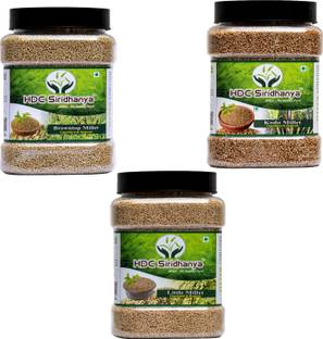 HDC SIRIDHANYA (Unpolished & Organic) Natural Grains Combo Pack of 3 | Kodo millets 1kg, Browntop millets, 1 kg, Little millets 1kg, Nutrient Powerhouse, High Protein & 100% more Fibre than Rice Kodo Millet