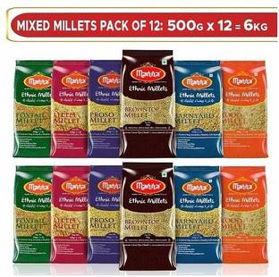 Manna Combo With Brown Top | Unpolished Mixed Millet