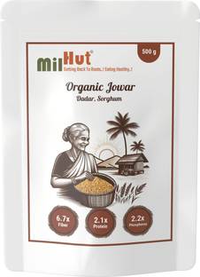 MilHut Organic Whole Grain Jowar (Sorghum) Millet – 500g |Gluten-Free Jowar