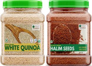 Bliss of Earth Combo Of Organic Quinoa Seeds (700gm) And Halim Seeds (600gm) for Eating Pack Of 2 Quinoa