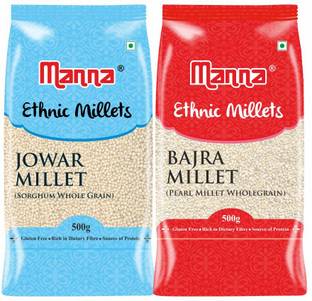 Manna Unpolished Bajra Millets - Sorghum & Pearl Gluten Free Low GI Jowar