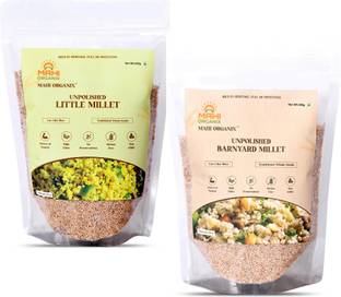 Mahi Organix Unpolished Kutki,Udalu,Sama,Samalu,Khira,Bhagar Rice Combo (450gx2) Little & Barnyard Millet