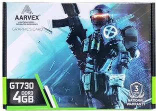 AARVEX GT 730 4GB GDDR3 GPU DDR3 4 GB NVIDIA Chipset 64 bit 1800 MHz Graphics Card