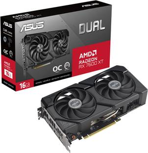 ASUS Dual Radeon RX 7600 XT OC Edition GDDR6 16 GB AMD/ATI Chipset 128 bit 2801 MHz Graphics Card