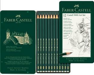 FABER-CASTELL CASTELL 9000 ART - SET OF 12 (8B, 7B, 6B, 5B, 4B, 3B, 2B, B, HB, F, H & 2H ) Pencil