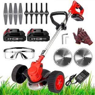 SHOPOGENIX 48V Electric Grass Cutter Cordless Brush Cutter with Battery and Charger Cordless Grass Trimmer