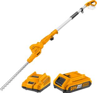 INGCO 20V Cordless Pole Hedge Trimmer with Battery and Charger, Telescoping Handle Cordless Grass Trimmer