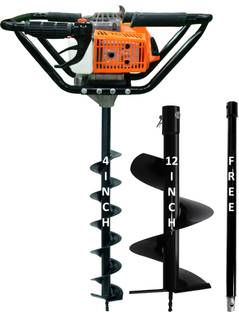 DVI 63CC 2 STROKE PETROL ENGINE WITH 4 & 12 INCHS BITS FOR PLANTATION & DIGGING Fuel Grass Trimmer