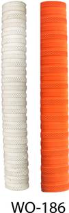 Y2M Pair of 2 cricket bat handle grip (1 white + 1 orange grip) MSD-186 Ultra Tacky