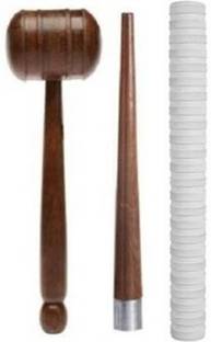 Owlix COMBO of 1Mallet & 1Cricket Bat Handle Gripper With 1Bat Handle Grip(White), Chevron