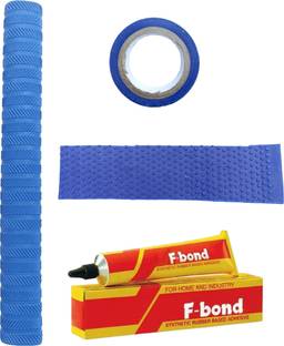 RaiGen 4-in-1 Combo Kit - Blue Cricket Bat Grip, Toe Guard, Blue Bat Tape & Adhesive Chevron