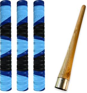 LIVOX Comfortable Fit 6 Cricket Bat Grips With One Wodden Grip Cone Ultra Tacky