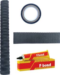 RaiGen Combo Of 4 Includes Black Bat Grip, Bat Toe Guard, Balck Tape, Adhesive Chevron